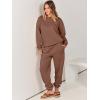 image:imageANRABESS Womens Two Piece Outfits Sweatsuit Lounge Set Long Sleeve Crewneck Sweatshirt Jogger Pants Tracksuit 2025 Fall SetsCoffee