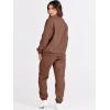 image:imageANRABESS Womens Two Piece Outfits Sweatsuit Lounge Set Long Sleeve Crewneck Sweatshirt Jogger Pants Tracksuit 2025 Fall SetsCoffee