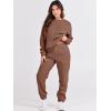 image:imageANRABESS Womens Two Piece Outfits Sweatsuit Lounge Set Long Sleeve Crewneck Sweatshirt Jogger Pants Tracksuit 2025 Fall SetsCoffee