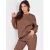 image:imageANRABESS Womens Two Piece Outfits Sweatsuit Lounge Set Long Sleeve Crewneck Sweatshirt Jogger Pants Tracksuit 2025 Fall SetsCoffee