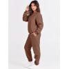 image:imageANRABESS Womens Two Piece Outfits Sweatsuit Lounge Set Long Sleeve Crewneck Sweatshirt Jogger Pants Tracksuit 2025 Fall SetsCoffee