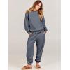 image:imageANRABESS Womens Two Piece Outfits Sweatsuit Lounge Set Long Sleeve Crewneck Sweatshirt Jogger Pants Tracksuit 2025 Fall SetsDark Grey