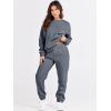 image:imageANRABESS Womens Two Piece Outfits Sweatsuit Lounge Set Long Sleeve Crewneck Sweatshirt Jogger Pants Tracksuit 2025 Fall SetsDark Grey