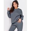 image:imageANRABESS Womens Two Piece Outfits Sweatsuit Lounge Set Long Sleeve Crewneck Sweatshirt Jogger Pants Tracksuit 2025 Fall SetsDark Grey