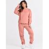 image:imageANRABESS Womens Two Piece Outfits Sweatsuit Lounge Set Long Sleeve Crewneck Sweatshirt Jogger Pants Tracksuit 2025 Fall SetsDark Pink