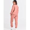 image:imageANRABESS Womens Two Piece Outfits Sweatsuit Lounge Set Long Sleeve Crewneck Sweatshirt Jogger Pants Tracksuit 2025 Fall SetsDark Pink