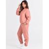 image:imageANRABESS Womens Two Piece Outfits Sweatsuit Lounge Set Long Sleeve Crewneck Sweatshirt Jogger Pants Tracksuit 2025 Fall SetsDark Pink