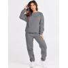 image:imageANRABESS Womens Two Piece Outfits Sweatsuit Lounge Set Long Sleeve Crewneck Sweatshirt Jogger Pants Tracksuit 2025 Fall SetsDeep Grey