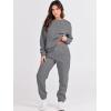 image:imageANRABESS Womens Two Piece Outfits Sweatsuit Lounge Set Long Sleeve Crewneck Sweatshirt Jogger Pants Tracksuit 2025 Fall SetsDeep Grey