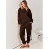 image:imageANRABESS Womens Two Piece Outfits Sweatsuit Lounge Set Long Sleeve Crewneck Sweatshirt Jogger Pants Tracksuit 2025 Fall SetsDrek Coffee