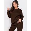 image:imageANRABESS Womens Two Piece Outfits Sweatsuit Lounge Set Long Sleeve Crewneck Sweatshirt Jogger Pants Tracksuit 2025 Fall SetsDrek Coffee