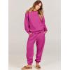 image:imageANRABESS Womens Two Piece Outfits Sweatsuit Lounge Set Long Sleeve Crewneck Sweatshirt Jogger Pants Tracksuit 2025 Fall SetsHot Pink