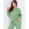 image:imageANRABESS Womens Two Piece Outfits Sweatsuit Lounge Set Long Sleeve Crewneck Sweatshirt Jogger Pants Tracksuit 2025 Fall SetsMint Green