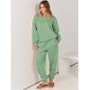 image:imageANRABESS Womens Two Piece Outfits Sweatsuit Lounge Set Long Sleeve Crewneck Sweatshirt Jogger Pants Tracksuit 2025 Fall SetsMint Green