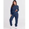 image:imageANRABESS Womens Two Piece Outfits Sweatsuit Lounge Set Long Sleeve Crewneck Sweatshirt Jogger Pants Tracksuit 2025 Fall SetsNavy Blue