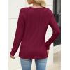 image:imageANRABESS Womens V Neck Sweaters 2025 Fall Long Sleeve Shirts Lightweight Ribbed Knit Basic Casual Office Work Tunic TopsRed