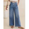 image:imageANRABESS Womens Wide Leg Jeans High Waisted Trendy Drawstring Denim Pants Casual Relaxed Fit Trouser with PocketsBlue