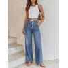 image:imageANRABESS Womens Wide Leg Jeans High Waisted Trendy Drawstring Denim Pants Casual Relaxed Fit Trouser with PocketsBlue