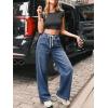 image:imageANRABESS Womens Wide Leg Jeans High Waisted Trendy Drawstring Denim Pants Casual Relaxed Fit Trouser with PocketsNavy Blue