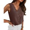 image:imageANRABESS Tank Top for Women Dressy Casual Business Work Blouses Sleeveless V Neck Textured Tops 2026 Spring Summer OutfitsBrown
