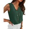 image:imageANRABESS Tank Top for Women Dressy Casual Business Work Blouses Sleeveless V Neck Textured Tops 2026 Spring Summer OutfitsDeep Green