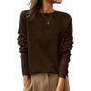 image:imageANRABESS Womens 100 Wool Sweaters Crewneck Long Sleeve Work Business Casual Basic Sweater Tops 2026 Fall OutfitsBrown