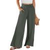 image:imageANRABESS Womens Linen Pants 2026 Summer Casual Loose Wide Leg Palazzo Pants High Waist Flowy Beach Trousers Work OutfitsGrey Green