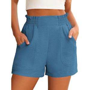 image:imageANRABESS Shorts for Women Summer Casual Elastic High Waisted Wide Leg Cute Dressy Beach Shorts 2026 Vacation Beach ClothesLake