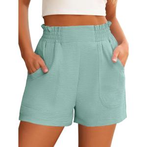 image:imageANRABESS Shorts for Women Summer Casual Elastic High Waisted Wide Leg Cute Dressy Beach Shorts 2026 Vacation Beach ClothesMint Green