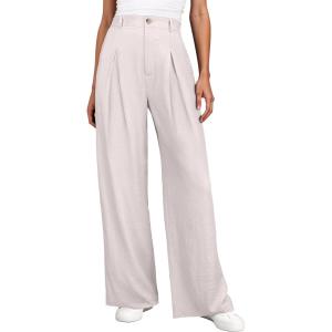 image:imageANRABESS Women Wide Leg Dress Pants 2026 Summer High Waisted Business Casual Work Trousers Dressy Office Palazzo Pants SlacksBeige