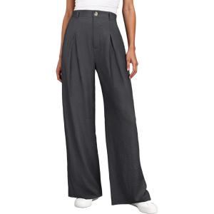 image:imageANRABESS Women Wide Leg Dress Pants 2026 Summer High Waisted Business Casual Work Trousers Dressy Office Palazzo Pants SlacksDark Gray