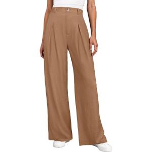 image:imageANRABESS Women Wide Leg Dress Pants 2026 Summer High Waisted Business Casual Work Trousers Dressy Office Palazzo Pants SlacksTan