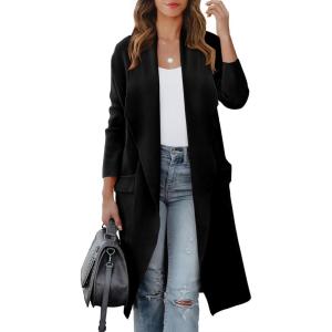 image:imageANRABESS Womens Long Cardigan Sweater 2025 Fall Fashion Casual Oversized Knit Open Front Coatigan Jacket Coat OutfitsBlack