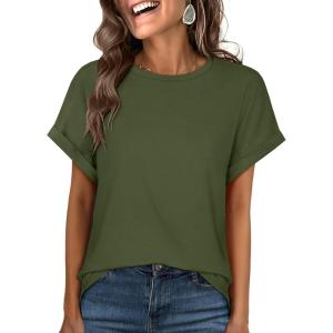 image:imageANRABESS Womens Oversized Short Sleeve T ShirtsArmy Green