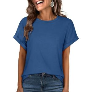 image:imageANRABESS Womens Oversized Short Sleeve T ShirtsDark Blue