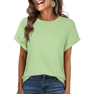 image:imageANRABESS Womens Oversized Short Sleeve T ShirtsLight Green