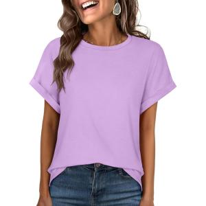 image:imageANRABESS Womens Oversized Short Sleeve T ShirtsLilac
