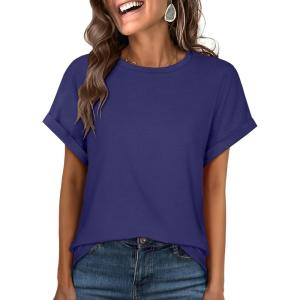 image:imageANRABESS Womens Oversized Short Sleeve T ShirtsNavy Blue