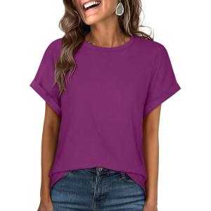 image:imageANRABESS Womens Oversized Short Sleeve T ShirtsPurple