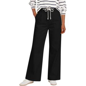 image:imageANRABESS Womens Wide Leg Jeans High Waisted Trendy Drawstring Denim Pants Casual Relaxed Fit Trouser with PocketsBlack