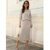 image:imageANRABESS 2 Piece Skirts Sets For Women Fall Fashion 2025 Striped Sweater Midi Dress Knit Lounge Travel Outfits Winter ClothesAlmond White