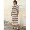 image:imageANRABESS 2 Piece Skirts Sets For Women Fall Fashion 2025 Striped Sweater Midi Dress Knit Lounge Travel Outfits Winter ClothesBeige Black