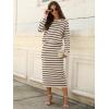 image:imageANRABESS 2 Piece Skirts Sets For Women Fall Fashion 2025 Striped Sweater Midi Dress Knit Lounge Travel Outfits Winter ClothesBeige Black