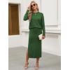 image:imageANRABESS 2 Piece Skirts Sets For Women Fall Fashion 2025 Striped Sweater Midi Dress Knit Lounge Travel Outfits Winter ClothesGreen