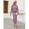image:imageANRABESS 2 Piece Skirts Sets For Women Fall Fashion 2025 Striped Sweater Midi Dress Knit Lounge Travel Outfits Winter ClothesLight Purple