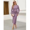 image:imageANRABESS 2 Piece Skirts Sets For Women Fall Fashion 2025 Striped Sweater Midi Dress Knit Lounge Travel Outfits Winter ClothesLight Purple