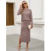 image:imageANRABESS 2 Piece Skirts Sets For Women Fall Fashion 2025 Striped Sweater Midi Dress Knit Lounge Travel Outfits Winter ClothesNutmeg