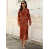 image:imageANRABESS 2 Piece Skirts Sets For Women Fall Fashion 2025 Striped Sweater Midi Dress Knit Lounge Travel Outfits Winter ClothesRust Red Black