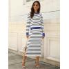 image:imageANRABESS 2 Piece Skirts Sets For Women Fall Fashion 2025 Striped Sweater Midi Dress Knit Lounge Travel Outfits Winter ClothesWhite Black Blue