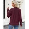 image:imageANRABESS Lightweight Sweaters for Women Long Sleeve V Neck Shirts Business Casual Work Blouses 2025 Fall Knit Pullover TopsBurgund